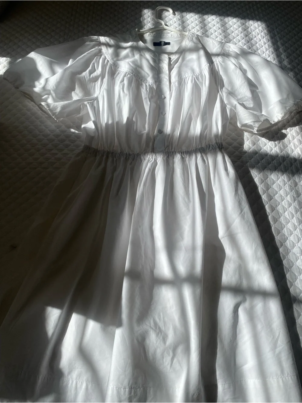 J. Crew White Puff-Sleeve Mini Dress